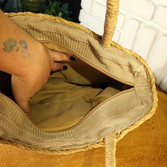 J. Crew Straw Zippered Tote Shoulder Bag - Picture 10 of 15